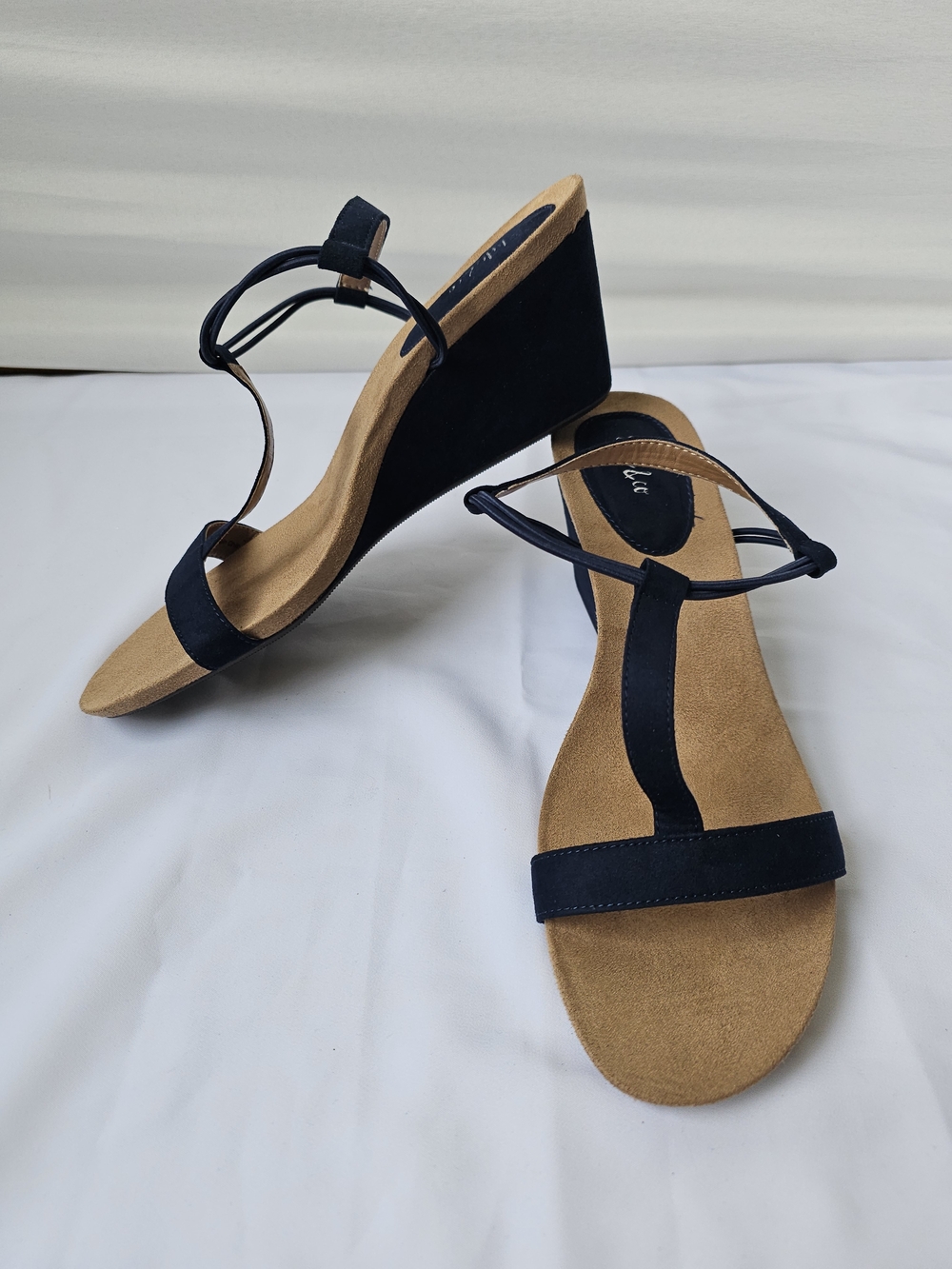 Style & Co. Mulan Wedge Sandals – Navy Blue (T-Strap) - Picture 8 of 16